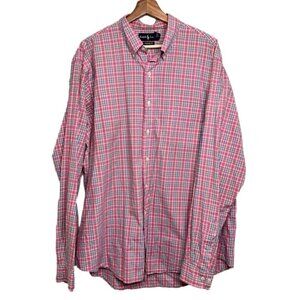 Polo Ralph Lauren Mens Size XL Pink Plaid Long Sleeve Button Down Shirt Custom